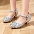 thumbnail image 2 of Fozruso Low Heels Dress Shoes for Girls,Sizes 11 Little Kid,Girls Low Heel Glitter Shoes Party Dress Shoes For Toddler, 2 of 7
