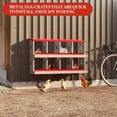 thumbnail image 6 of EuKer 8-Compartment Metal Chicken Nesting Box with Removable Tray and Ventilation Holes for Hens, Chickens, Red, 6 of 8
