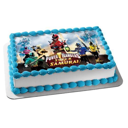 1/4 Sheet Power Rangers Super Samurai Edible Frosting Cake Topper Image- ABPID04408