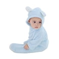 thumbnail image 4 of Infant Newborn Baby Boy Girl Fleece Hooded Romper Jumpsuit Bodysuit Outfits, 4 of 4