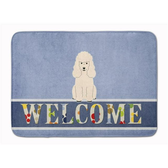 Carolines Treasures BB5651RUG Poodle White Welcome Machine Washable Memory Foam Mat