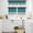 Turquoise, variant on Black Grey Striped Kitchen Curtains Sets for Windows 36 Inch Length, Farmhouse Modern Rod Pocket Window Treatments Tier Curtains and Valances Set for Bedroom/Bathroom