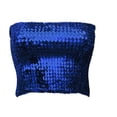 thumbnail image 6 of Women Sparkly Sequins Crop Tube Top Strapless Off Shoulder Metallic Wrap Chest Stretchy Bandeau Party Clubwear, 6 of 9