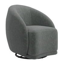 Weston Home Cirea Jacquard Velvet Swivel Accent Chair, Dark Gray
