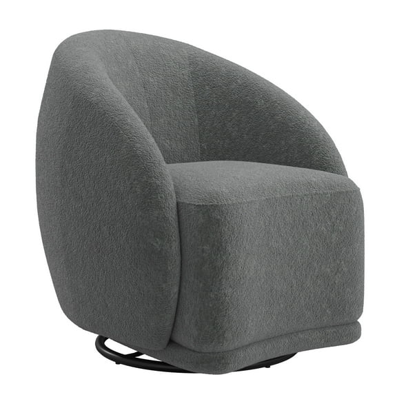 Weston Home Cirea Jacquard Velvet Swivel Accent Chair, Dark Gray