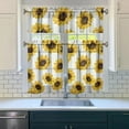 thumbnail image 3 of Boho Vintage Curtains 36 Inch - 3 Panel Farmhouse Wildflower Set with Rustic Floral Design, Rod Pocket, 3 of 6