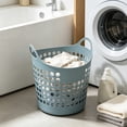 thumbnail image 2 of Twfbrm Plastic Laundry Basket, 12x16 Inch Portable Breathable Laundry Hamper with Handles, Ventilation Durable Storage Container Organizer for Bedroom, Apartment, Dorm, Home, Laundry Room, 2 of 6