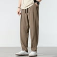 thumbnail image 3 of XINPING Summer Pants for Men Cotton Loose Modern Casual Pants Stretch Waist Travel Performance Jogging Trousers Pant, 3 of 7