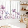 thumbnail image 6 of Boho Leaf Floral Kitchen Curtains Colorful Botanical Leaves Bathroom Curtains Window Treatment Drapes Tier Bohemian Plant Cafe Small Bedroom Short French Door Curtains 2 Panels 28x40 Inch, 6 of 9