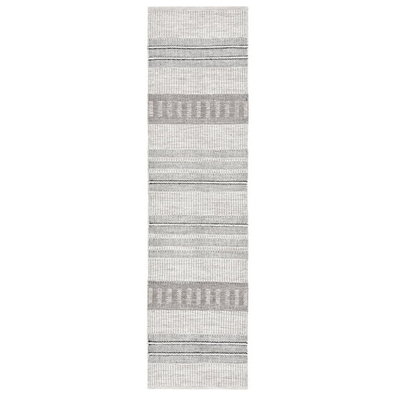 SAFAVIEH Natura Aindreas Geometric Runner Rug, Grey/Black, 2'3" x 9'