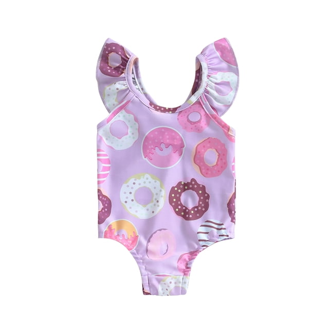 xiaxaixu Barboteuse Décontractée d'Été pour Bébés Filles Maillot de Bain Sans Manches Imprimé Beigne