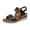 Black, variant on CQONEPT Womens Sandals Wedge Low: Summer Open Toe Wedges - Dressy Casual Elastic Ankle Strap Platform - Comfortable Rhinestone Flower Sandals Size 7 Brown