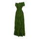 thumbnail image 3 of Faldas largas Vestido largo informal para mujer, con cordones, cuello oblicuo, color sólido, ajuste holgado, traje de vacaciones Cgtredaw Verde T S para Mujer, 3 of 6