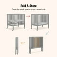 thumbnail image 5 of Dream On Me Jett Non-Full Size Folding Crib I Removable Wheels I Modern Nursey I Adjustable Mattress Support I Patent Folding System I Included 2.5” Mattress In Pebble Gray, 5 of 8