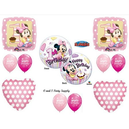 NEW Baby  Minnie Mouse Birthday  1st First Party  Balloons 