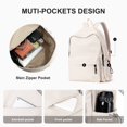 thumbnail image 6 of Backpack for College High Middle School Fashion Student Bag Cute Aesthetic Bookbag for Teens White One Size, 6 of 7