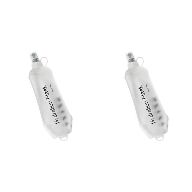 2X Botella Blanda de 500 Ml, Botella de Agua Blanda Plegable de TPU para Mochila de Hidratación, Botella de Agua Plegable para Senderismo, Ciclismo, Escalada B
