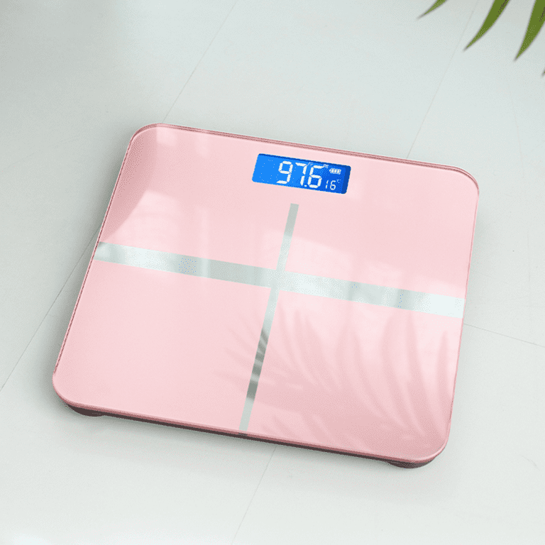 Pink Bathroom Scales With Silver Frame Isolated Vector