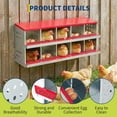 thumbnail image 6 of Lumiparty 10-Compartment Galvanized Steel Chicken Nesting Box with Rollaway Design, Red, 6 of 7