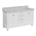 thumbnail image 4 of Bella 60" Double Bathroom Vanity with White Cabinet and Carrara Marble Top, 4 of 7