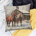 thumbnail image 2 of FANNA Horses Barn Snow Short Plush Pillow Cover 1 Piece Set for Living Room Bedroom Outdoor Garden Sofa Decoration Comfortable Beautiful Practical Winter High-Quality 1PC 20x20in, 2 of 5