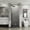 Black+Silver, variant on Spaco 34"x 72" Bifold Frameless Glass Shower Door 1/4 inch Tempered Clear Glass Pivot Swing Shower Panel, Foldable Shower Door for Bathroom, Clear