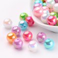 thumbnail image 1 of Eco-Friendly Poly Styrene Acrylic Beads AB Color Plated Round Mixed Color 10mm Hole: 2mm about 980pcs/500g, 1 of 4