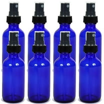 Medical Sales Supply Cobalt Blue 2oz Black Mist Sprayer Bottle (60ml) Pack of 8 - Glass Tincture Bottles with Black Mist Sprayers for Essential Oils & More Liquids - Leakproof Travel Bottles