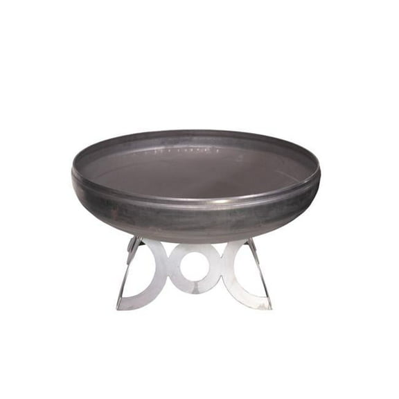 OF48LTY-CR 48 in. Liberty Fire Pit with Circular Base, Natural Steel
