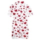 thumbnail image 5 of RKSTN Valentine's Day Gifts Women's Valentines Pajama Sets Plus Size Notch Collar Button Down Valentine Heart Print Short Sleeve T Shirt and Pjs Shorts 2PC Matching Set 2 Piece Summer Loungewear, 5 of 6