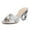 Silver, variant on XYD Women Classic Bowknot Crossed Strap Mules Chain Heel Backless Open Toe Slides Sandals Casual Dressy Shoes Size 7 Silver