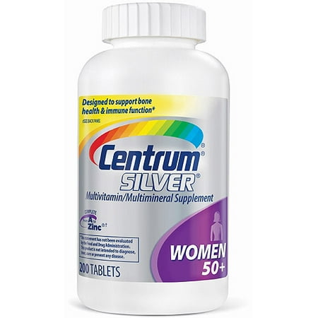 Centrum Silver Women 50+ (200 Count) Multivitamin / Multimineral Supplement Tablets