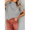 thumbnail image 4 of Redhotype Chic Gray Ribbed Sweater | Patch Pocket | Fit for Any Occasion!, 4 of 8