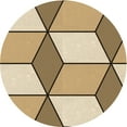 thumbnail image 1 of Ahgly Tapis Rond Lavable en Machine Intérieur Transitionnel Marron Clair, 5 Pieds Rond, 1 of 7