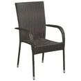 thumbnail image 3 of vidaXL 7 Piece Garden Dining Set Brown Poly Rattan, 3 of 5