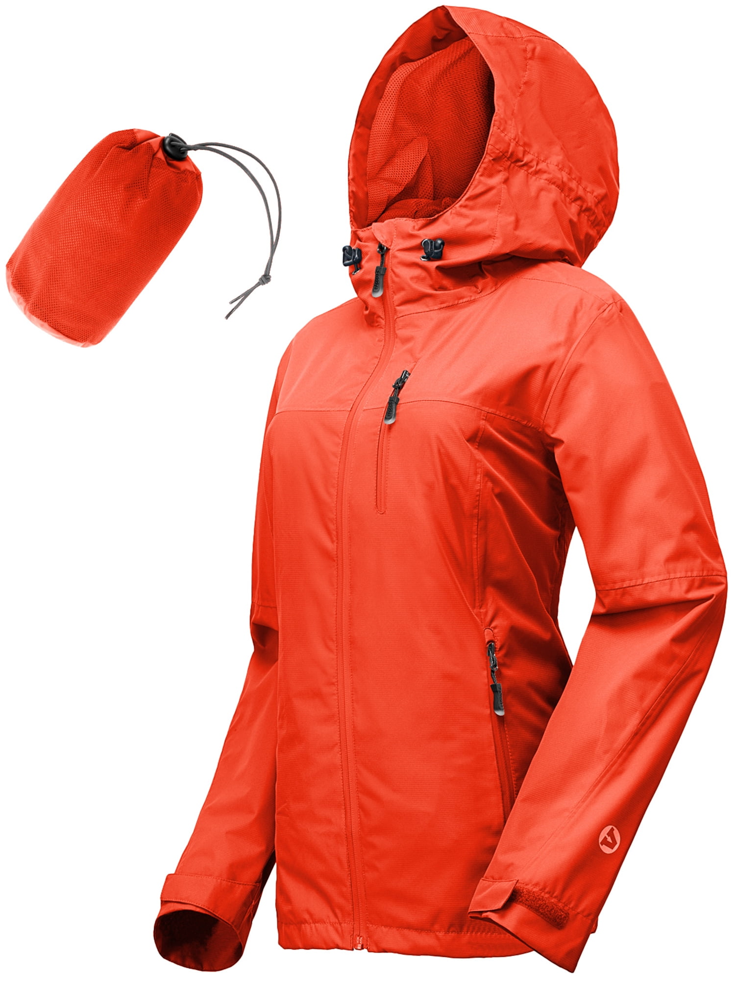 Outdoor Ventures Packable Rain Jacket Women Lightweight Waterproof Raincoat with Hood Cycling Bike Jacket Windbreaker 