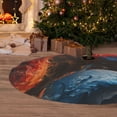 thumbnail image 6 of Yiaed Red And Blue Fire Dragon F Print Christmas Tree Skirt , Tree SkirtsTree Mat for Christmas Winter Holiday Indoor Decorations-48", 6 of 7
