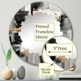 thumbnail image 3 of Designart "Multifaceted Whirls Grey Black Harmony" Cubism Round Wall Mirror - Modern Oval Printed Decorative Oversized Mirror - Multiple Color Options, 3 of 4