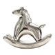 thumbnail image 1 of Figura de caballo mecedor de cerámica, figura de animal, coleccionable, regalo, decorativa, Plata, 1 of 7