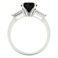 thumbnail image 4 of Clara Pucci 14K White Gold 2ct Onyx Three-Stone Ring for Women, 4 of 8