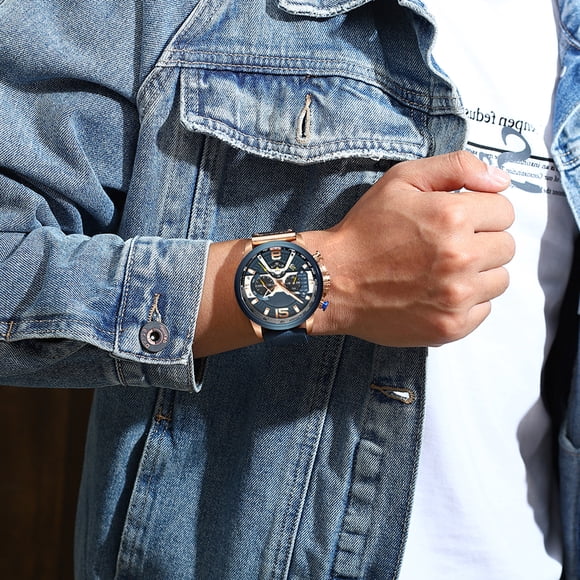 Watch,Simple Watch 3 Men Simple Sport 3atm Waterproof 8329 Quartz Watch 24 Display 3atm Watch Business Men's Simple Watch Sub-dials Calendar Male Watch 3 Sub-dials Sport Wristwatch Sub-dials