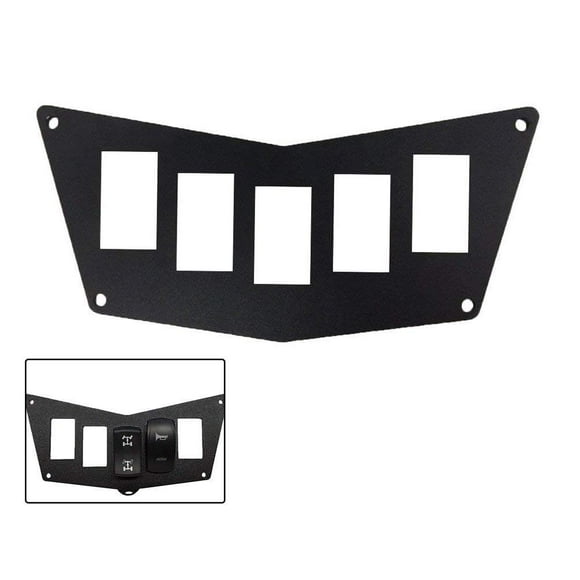 BUNKER INDUST Black Aluminum Dash Panel for Polaris RZR XP 900 800 S570 with 5 Switch Slots,Rocker Switch Panel