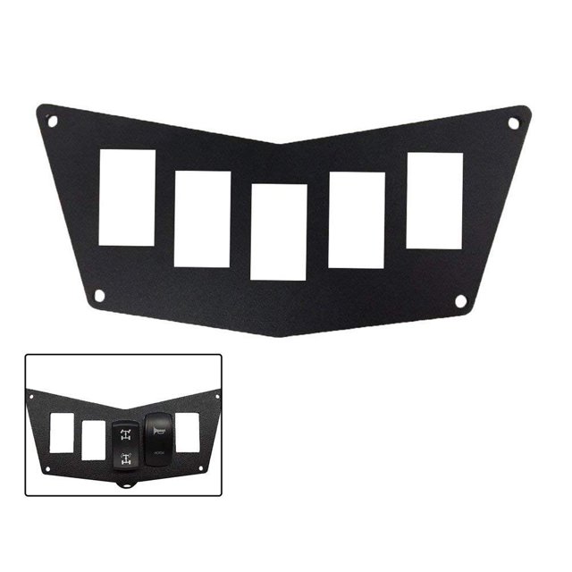 BUNKER INDUST Black Aluminum Dash Panel for Polaris RZR XP 900 800 S570 with 5 Switch Slots,Rocker Switch Panel
