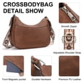 thumbnail image 4 of FALAN MULE Small Crossbody Bags for Women Leather Triple Zip Shoulder Handbag with Adjustable Shoulder Strap, 4 of 6