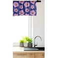 thumbnail image 3 of Ambesonne Hibiscus Window Valance, Bold Rhythmic Illustration of Tropical Flowers in Vibrant Tones, Curtain Valance for Kitchen Bedroom Decor with Rod Pocket, 54" X 18", Dark Blue Ruby Lilac, 3 of 3