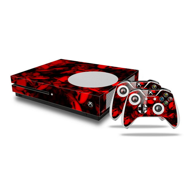 Skulls Confetti Red Decal Style Skin Set Fits Xbox One S Console