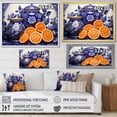 thumbnail image 4 of Designart "Surreal Shapes in Floral Pottery" Geometric Framed Wall Art - Bohemian Blue Boho Pottery Hallway Framed Wall Art Decor, 4 of 6