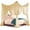 Beige, variant on CAILDANL Four Corner Post Decorative Elegant Bed Net Canopy Set, Beige, Full/Queen/King, 86.6x78.7x98.4 Inches