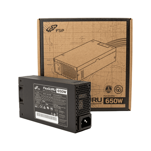 FSP FlexGURU Pro Power Supply, Flex ATX 650W, 80 Plus Platinum, 5 Year Warranty (FSP650-50FUB)