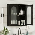 thumbnail image 4 of Wooden Medicine Cabinet Organizer Storage Shelf Doors Bathroom Wall Mount, 4 of 7